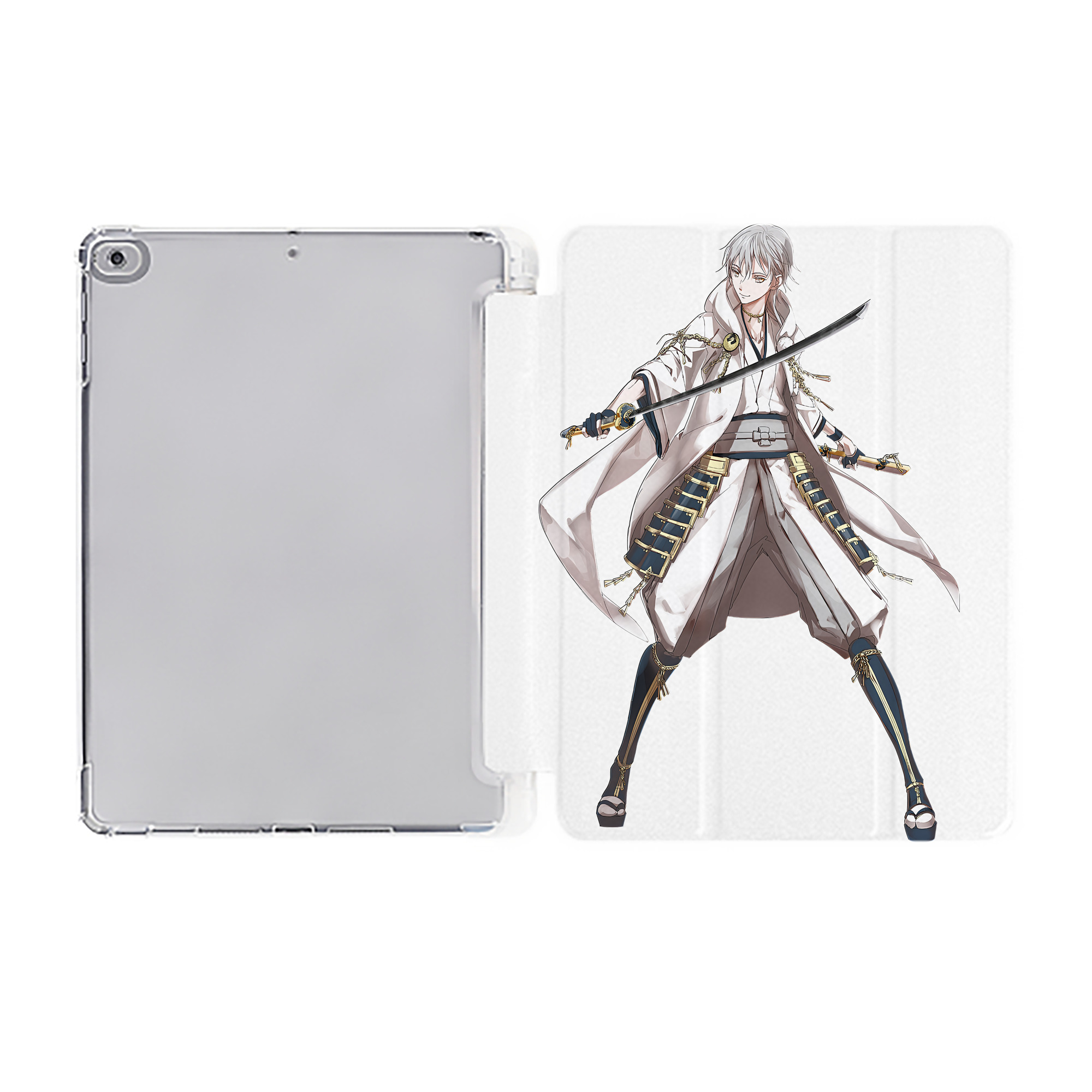 （画像用） 刀剣乱舞 Touken Ranbu IPad ケース ペン収納付き 三つ折りスタンド PUレザー×シリコン 対応機種9.5/10.5/10.9インチ